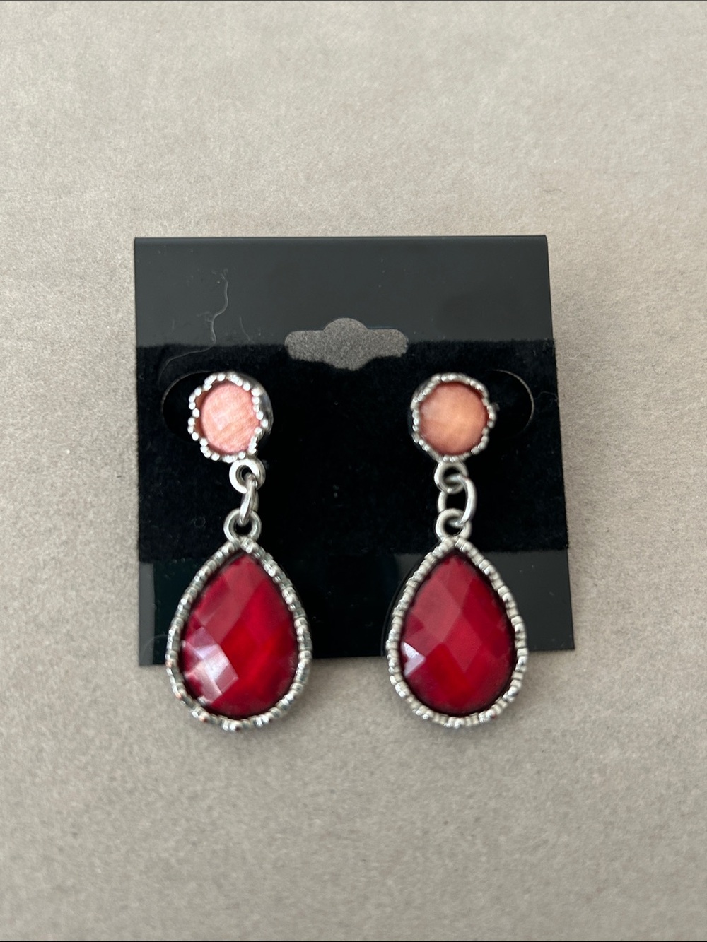 Red Teardrop Dangle Earrings - Women Jewelry